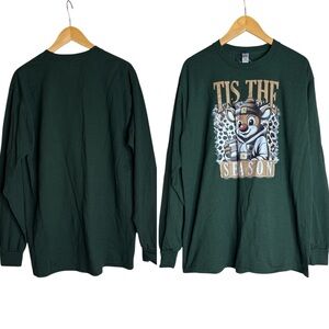 Long Sleeve T-Shirt Women’s Large Gildan. Christmas reindeer